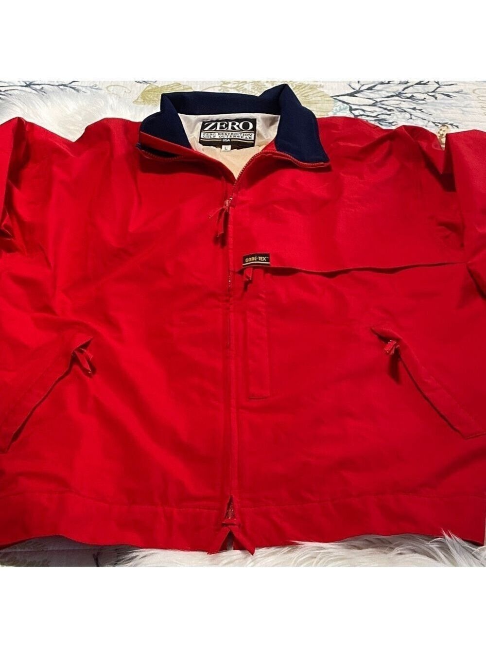 Red Men's waterproof golf Jacket- size large